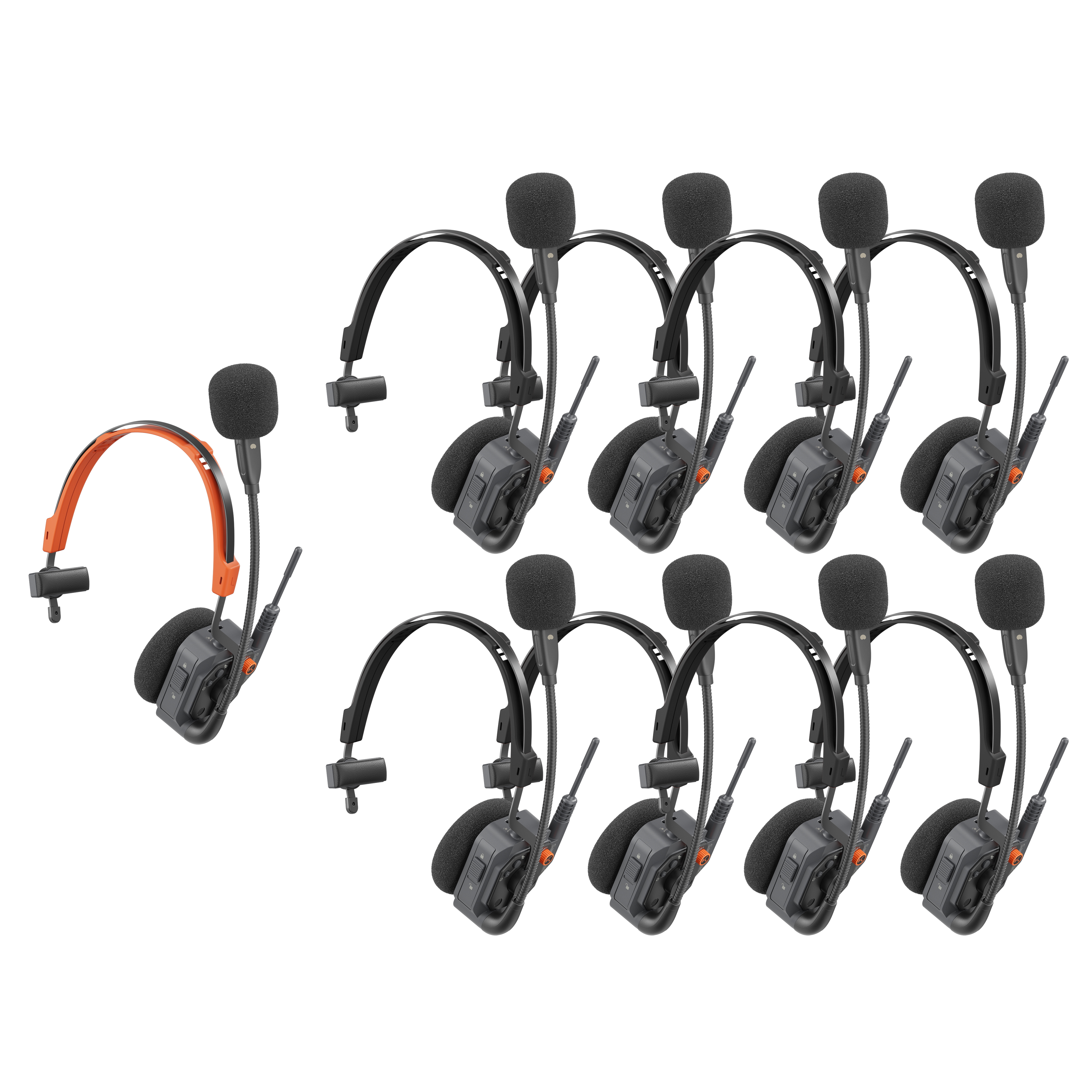 ワイヤレスインターカム WiTalk9X 9人用片耳ヘッドセットキット